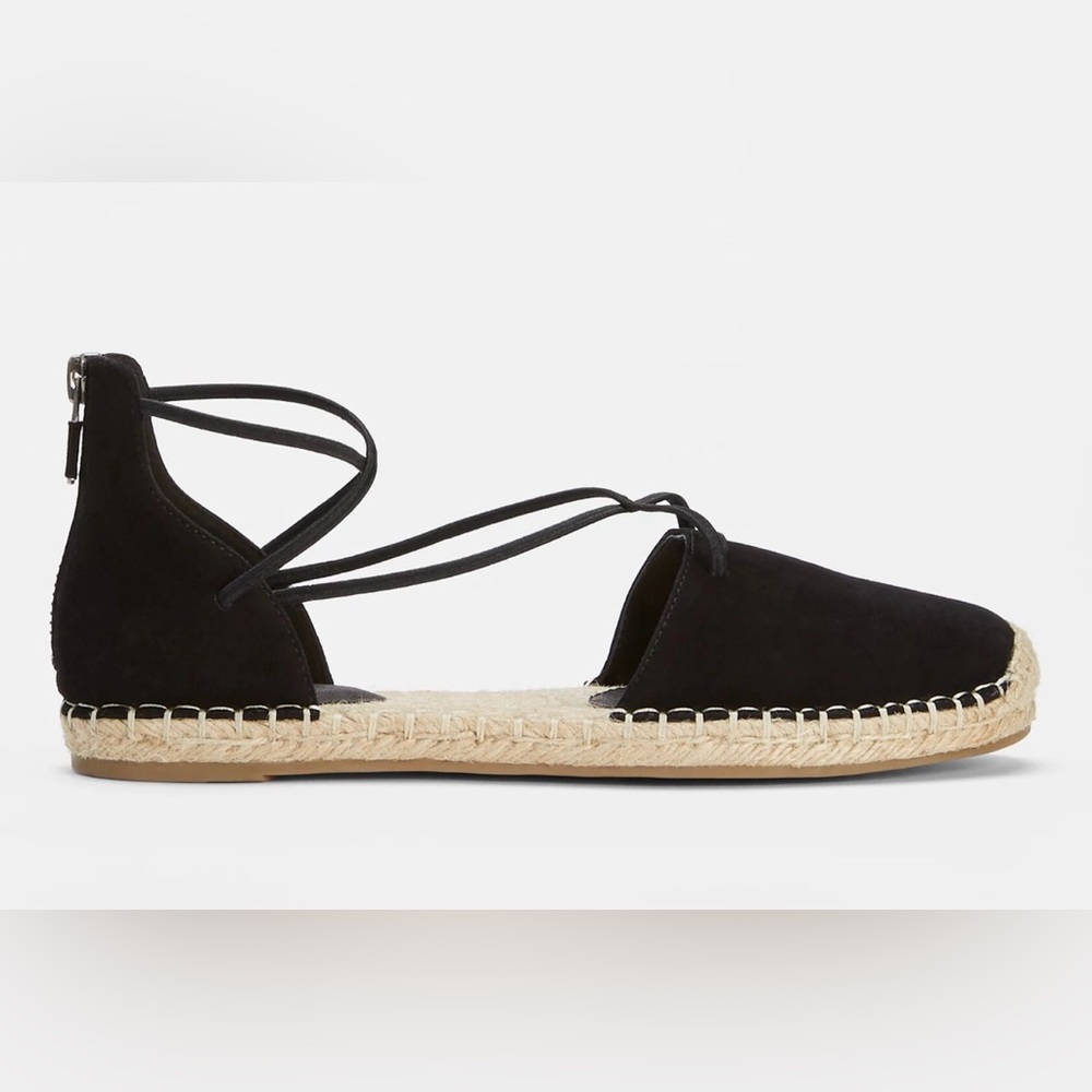 Eileen Fisher Black and Tan Espadrille Flats